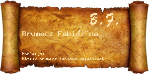 Brumecz Fabiána névjegykártya